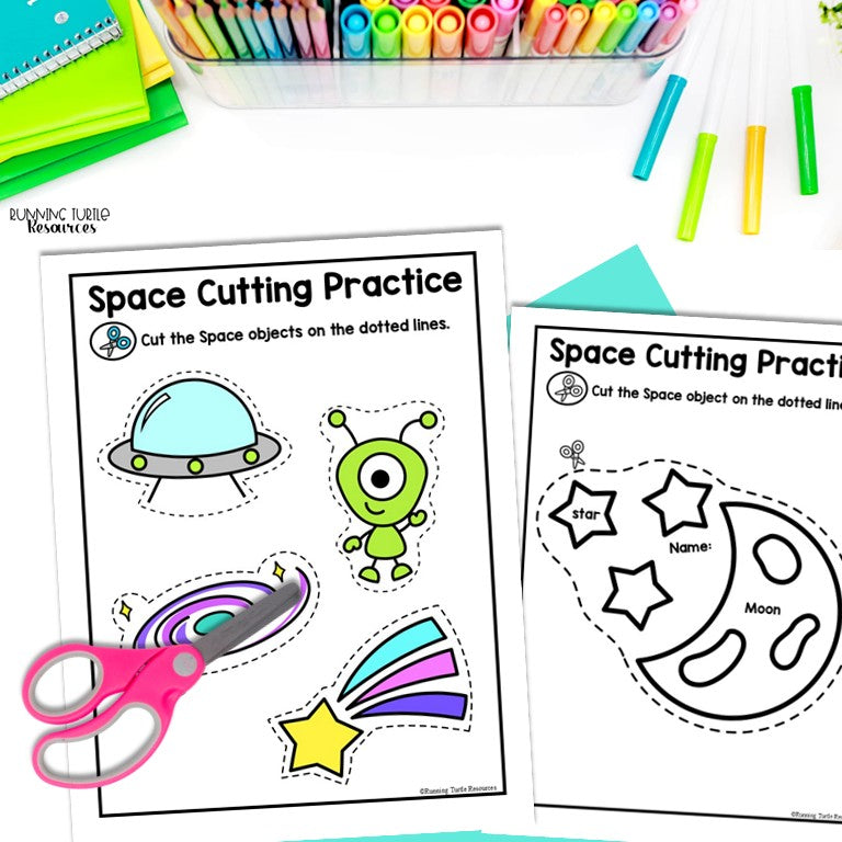 Space Cutting Practice during the Artemis 2 Mission, Preschool & Kindergarten Fine Motor