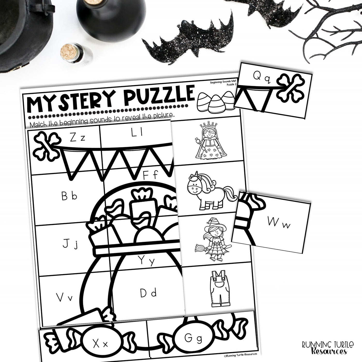 Halloween Mystery Puzzles, Fall Letter Match