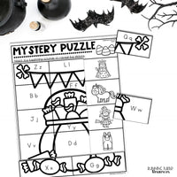 Halloween Mystery Puzzles, Fall Letter Match