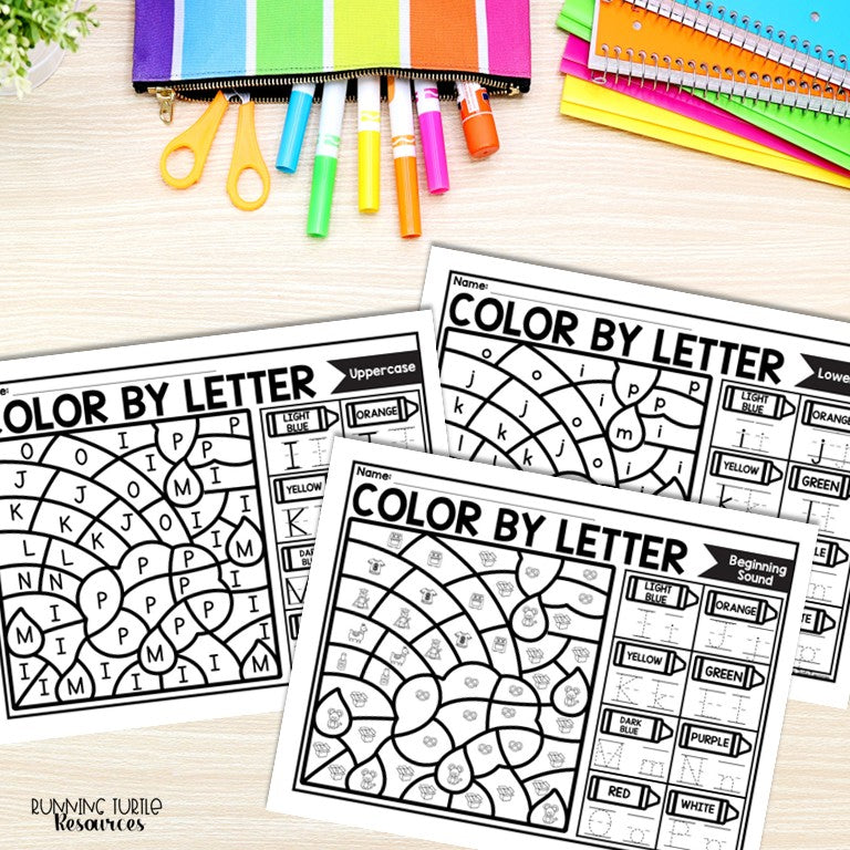 Weather Color by Letter and Beginning Sound Pages