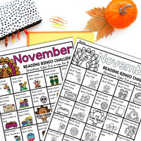 November Reading Bingo Challenge and Thankful Bookmarks
