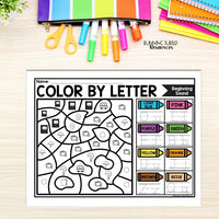 Back to School Color by Letter and Beginning Sound Pages