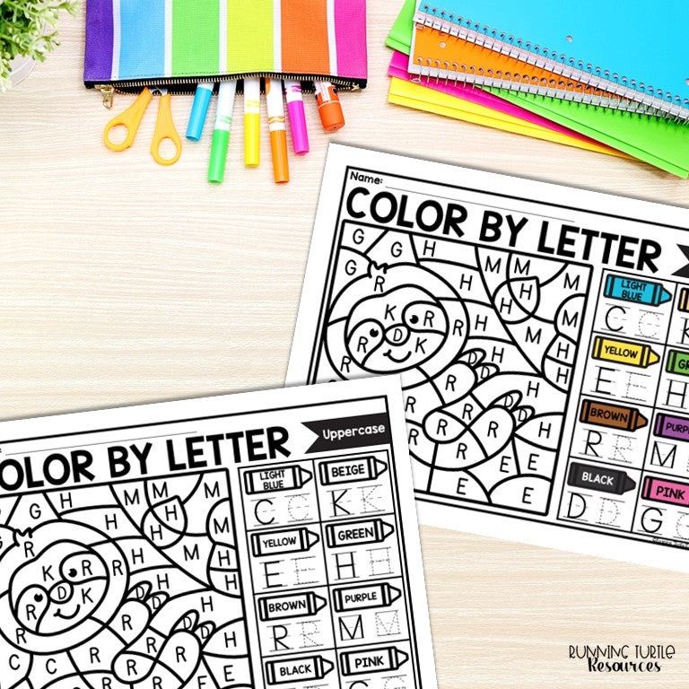 Zoo Color by Letter and Beginning Sound Pages