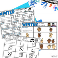 Winter Number Match Task Cards