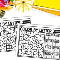 Fall Color by Letter and Beginning Sound Pages
