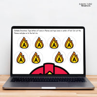 Firefighter Craft for Fire Safety Week, Preschool and Kindergarten Name Craft