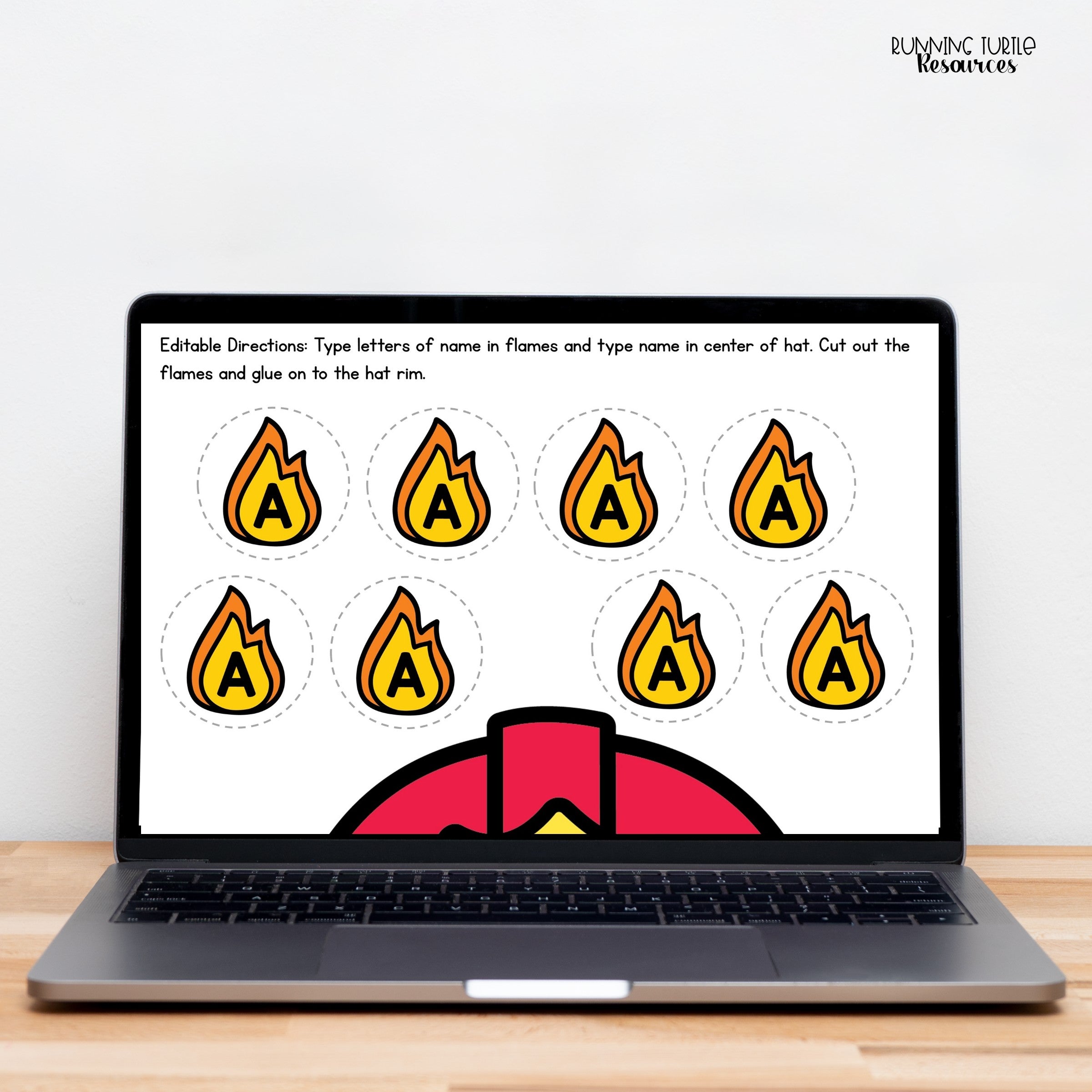 Firefighter Craft for Fire Safety Week, Preschool and Kindergarten Name Craft