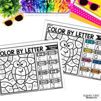 Summer Color by Letter and Beginning Sound Pages