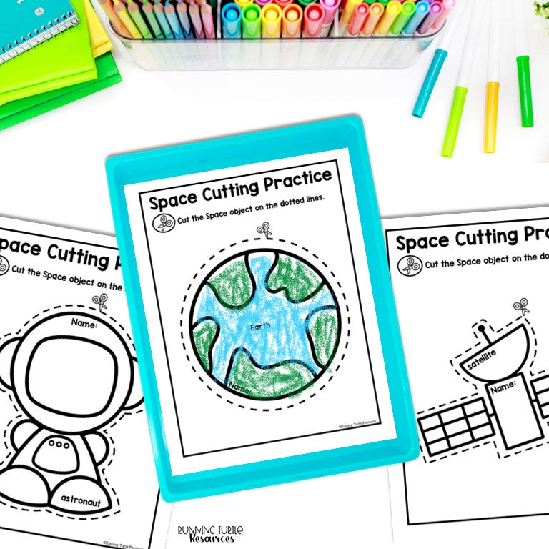 Space Cutting Practice during the Artemis 2 Mission, Preschool & Kindergarten Fine Motor