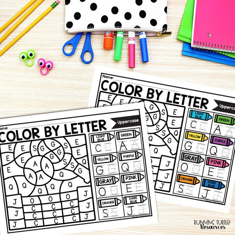 Sports Color by Letter and Beginning Sound Pages