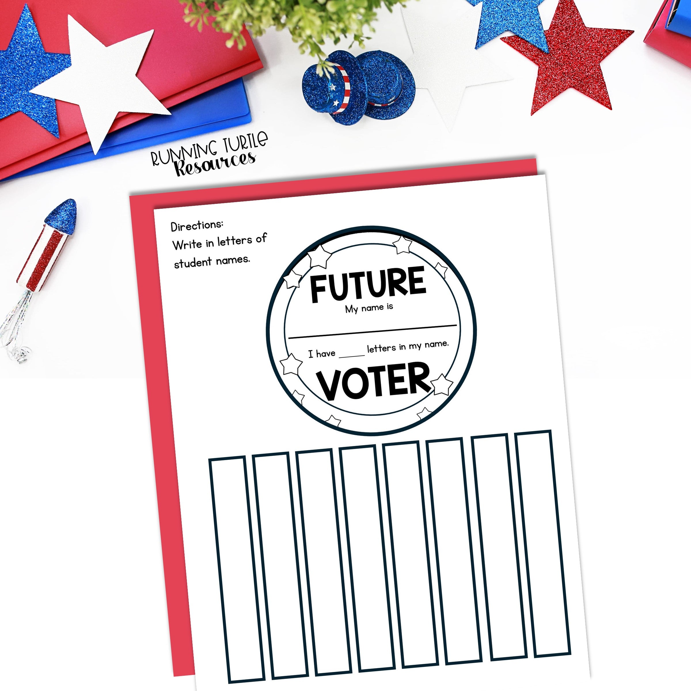 Future Voter Name Craft for Preschool and Kindergarten