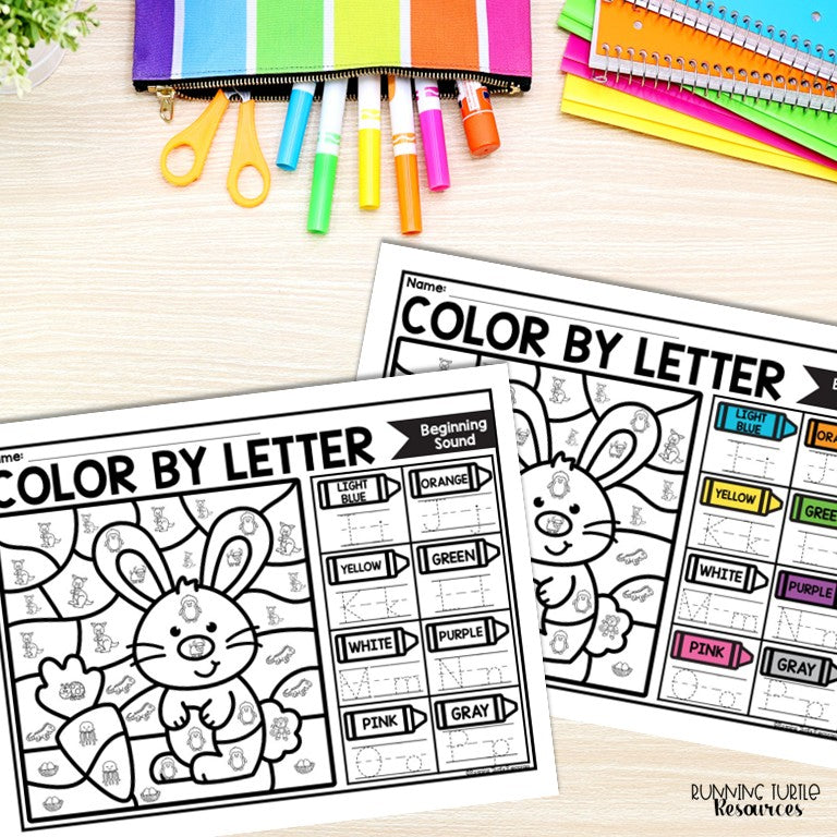 Pets Color by Letter and Beginning Sound Pages