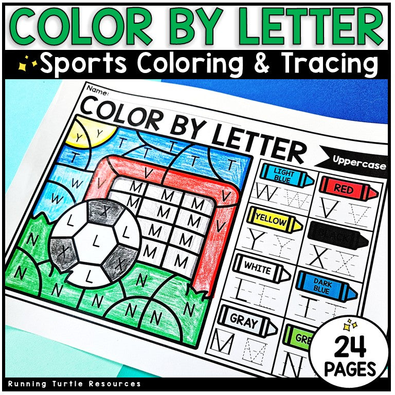 Sports Themed Color by Letter Printables