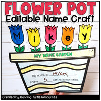 Spring Flower Name Craft Editable | Preschool & Kindergarten