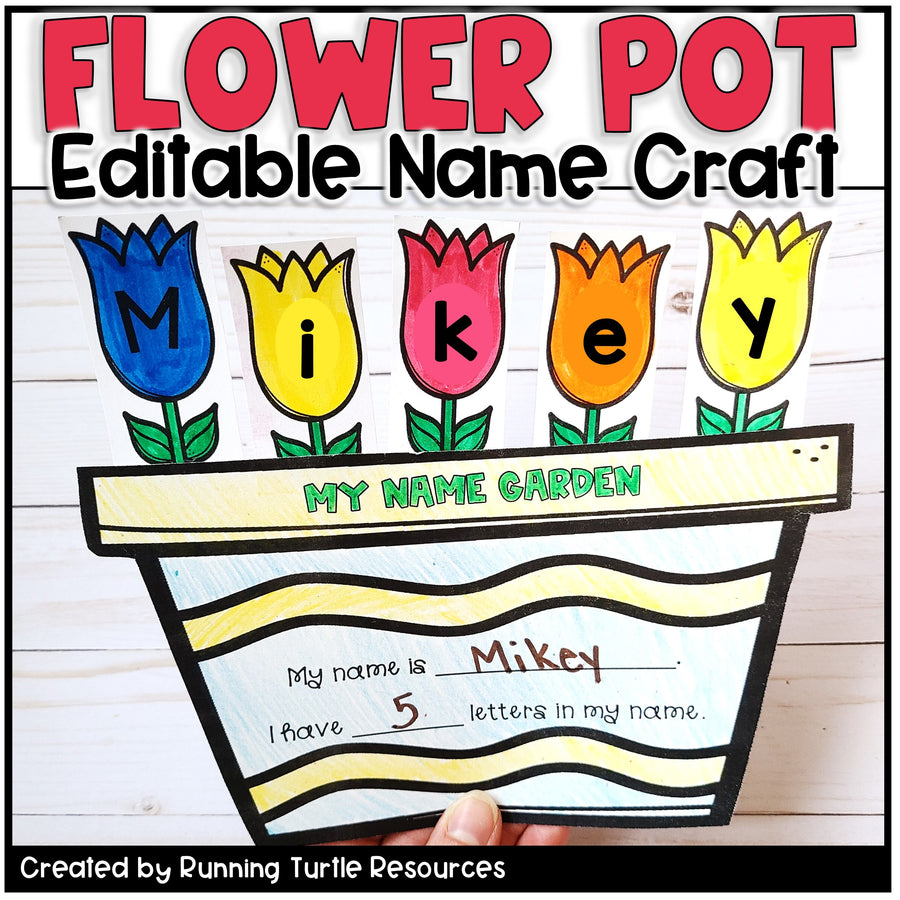 Spring Flower Name Craft Editable | Preschool & Kindergarten
