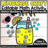 Promotional Image of a paper lemonade jar with numbers on it and ice cubes with matching numbers