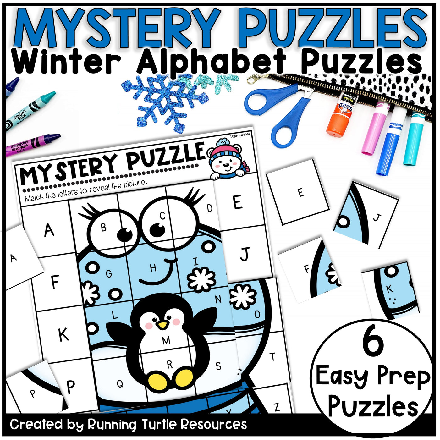 Winter Letter Match Mystery puzzles
