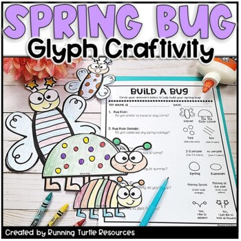 Colorful bug crafts with questionnaire to determine how to build a bug.