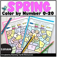 Photograph of color by number worksheets