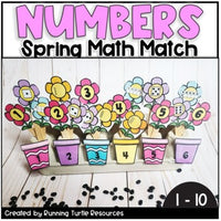 Photograph of upside down egg carton and paper flowers with numbers on them poked into top of carton with popsicle sticks.