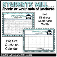 January 2023 Kindness Calendar *Editable* l Lifetime Updates