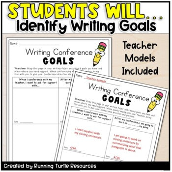 Writing Conference Goals and Strategies 3rd-5th Grade Common Core