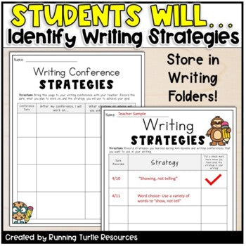 Writing Conference Goals and Strategies 3rd-5th Grade Common Core