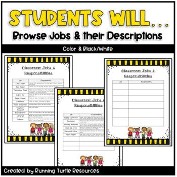 Classroom Job Application PDF and Digital