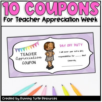 Teacher Appreciation Coupons