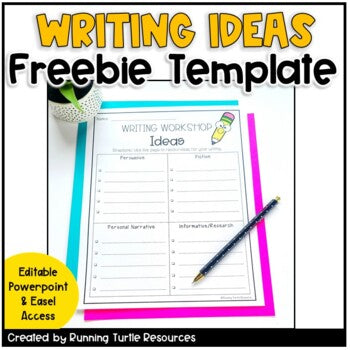 Free Brainstorming Writing Ideas Template EDITABLE – Running Turtle ...