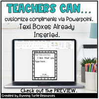 Editable Compliment Cards l Social Emotional Learning