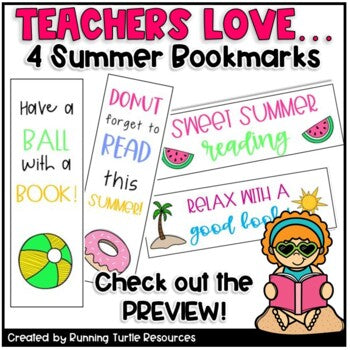 End of Year Bookmarks Student Gift