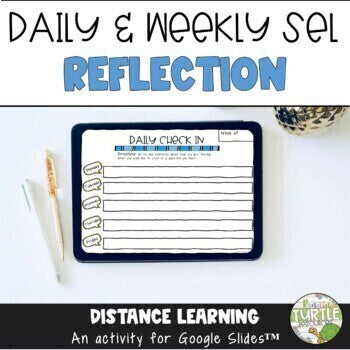 Digital Social Emotional Learning Daily Weekly Reflection l Distance Learning
