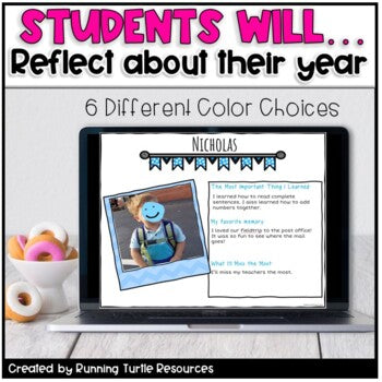 Digital Yearbook Templates for Students, End of Year Memory Book