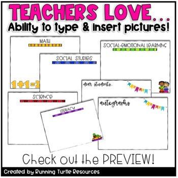 Digital Yearbook Templates for Students, End of Year Memory Book