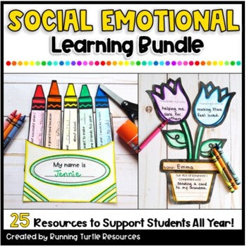 Social Emotional Learning Activities Bundle l Year Long SEL Crafts