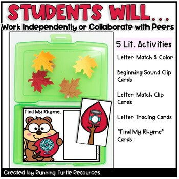 Fall Leaf Literacy and Math Centers l Autumn Kindergarten Activities