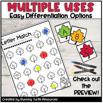 Fall Leaf Literacy and Math Centers l Autumn Kindergarten Activities