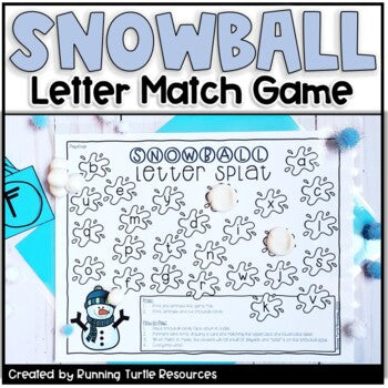 Winter Letter Match SPLAT Game l Winter Playdough Literacy Center