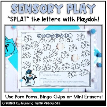 Winter Letter Match SPLAT Game l Winter Playdough Literacy Center