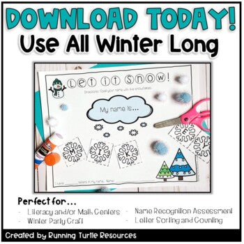 Winter Snowflake Name Craft FREEBIE