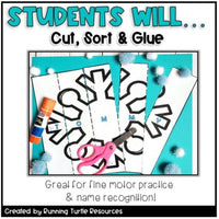 Winter Editable Snowflake Name Puzzle