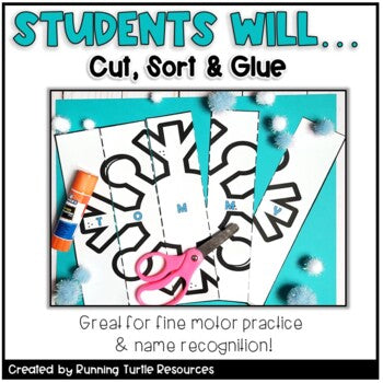 Winter Editable Snowflake Name Puzzle