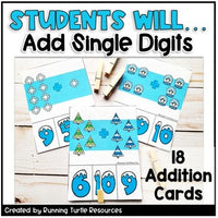 Winter Counting Task Cards Kindergarten Addition Math Activities