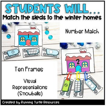 Winter Math Activities Number Match 1-10