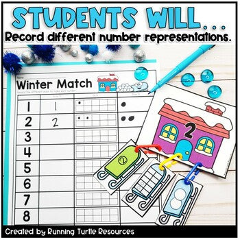 Winter Math Activities Number Match 1-10
