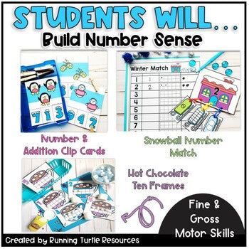 Winter Math Activities and Centers BUNDLE l Preschool Kindergarten