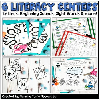 Winter Literacy Centers & Winter Math Activities BUNDLE l Preschool Kindergarten