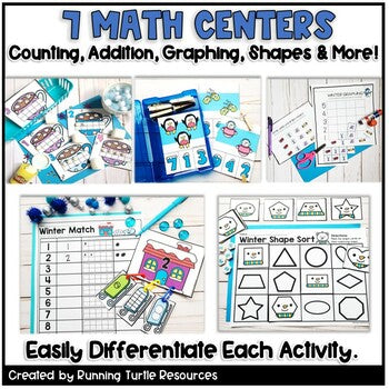 Winter Literacy Centers & Winter Math Activities BUNDLE l Preschool Kindergarten