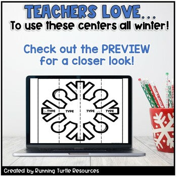 Winter Literacy Centers & Winter Math Activities BUNDLE l Preschool Kindergarten